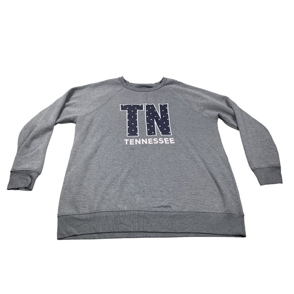 State Of Mine Womens XL Gray Tennessee Sweatshirt Stars State Pride Ribbed cuffs - Picture 1 of 12